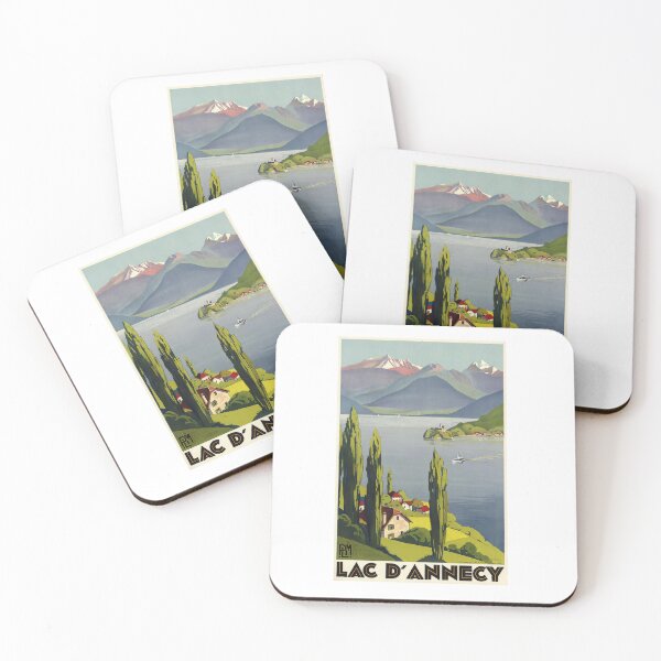 Item preview, Lac d’Annecy Vintage Travel Poster French Alps designed and sold by TeeARTHY.