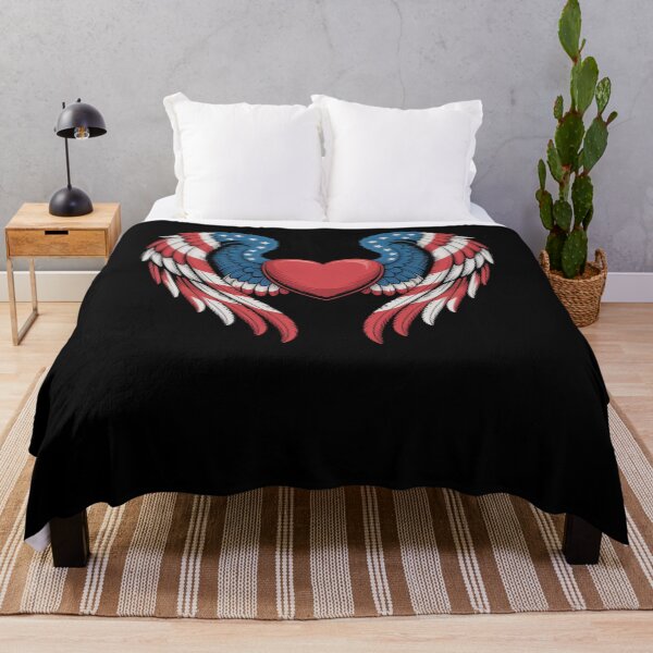 Item preview, American Flag Heart with Angel Wings USA Patriotic Pride designed and sold by snowry.