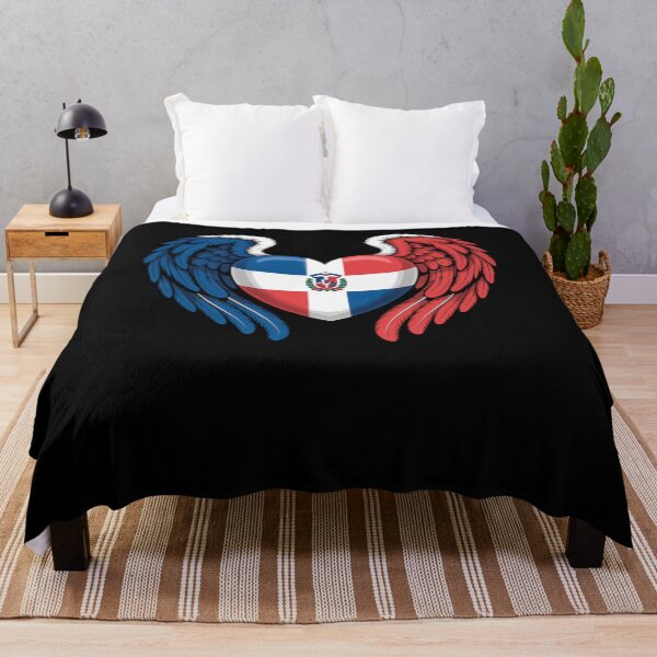 Item preview, Dominican Republic Flag Heart with Angel Wings Patriotic designed and sold by snowry.