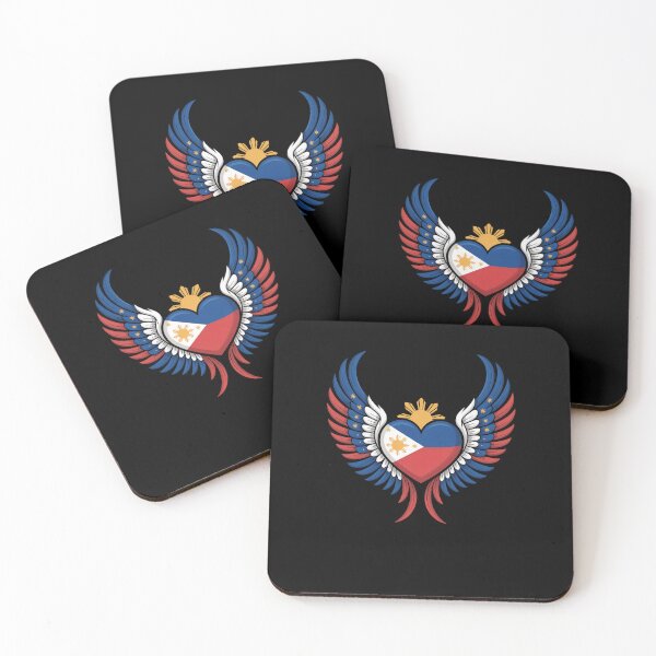 Item preview, Philippines Flag Heart with Angel Wings for Filipino Pride designed and sold by snowry.