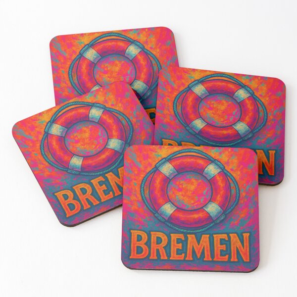 Item preview, Bremen Lifebuoy Art – Maritime Bremen design in a colorful retro look designed and sold by Fies-und-Fein.