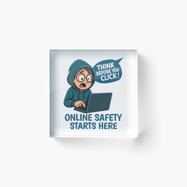 Item preview, Think Before You Click - Online Safety Awareness designed and sold by HandicraftArt.