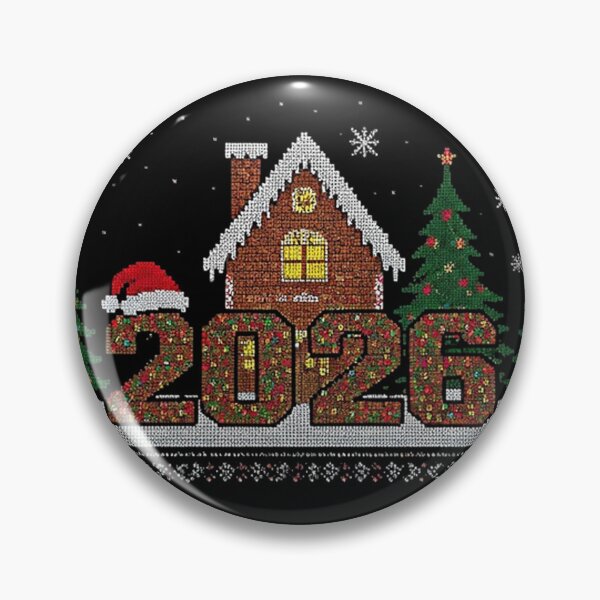 Item preview, Festive 2026 Ugly Christmas Sweater Pixel Art – Gingerbread House with Santa Hat, Christmas Trees & Snowflakes designed and sold by PixelVibe782.
