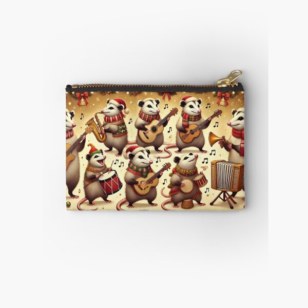 Item preview, Christmas opossum band in holiday outfits designed and sold by Meandmyshop.