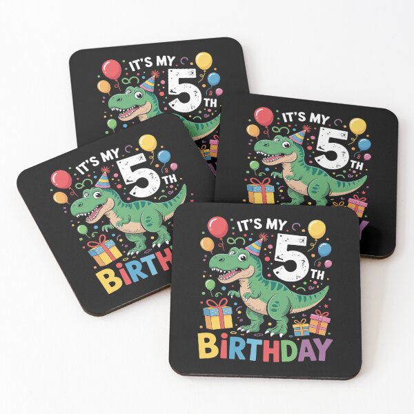 Item preview, It's My 5th Birthday Happy 5 Year T-Rex Boys  designed and sold by lilLilaBatArt.