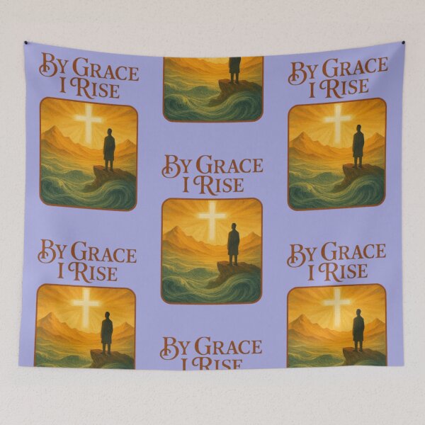 Item preview, By Grace I Rise - Christian Faith Design designed and sold by Blaze & Trail Creative.