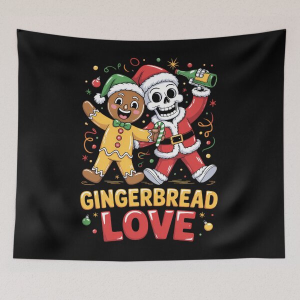 Item preview, Gingerbread Christmas Lovers Skeleton designed and sold by tearbytea.
