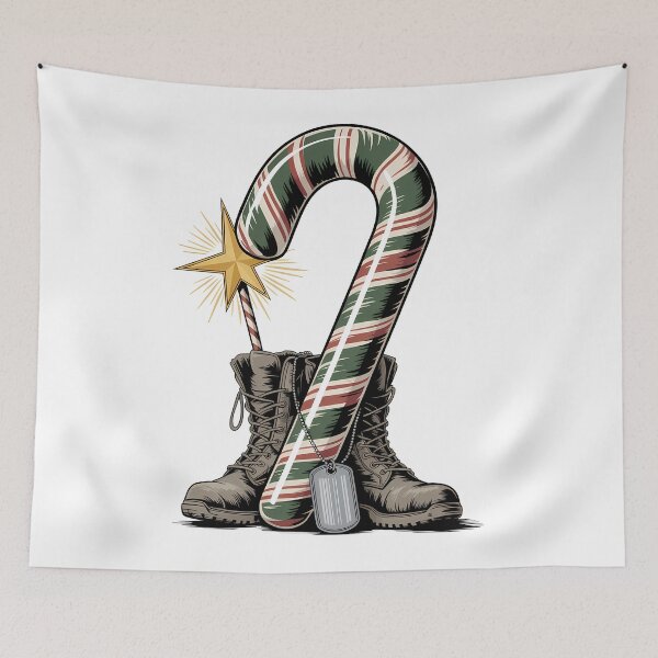 Item preview, Veteran Candy Cane Camo Boots Retired Soldier designed and sold by BernoNickel.