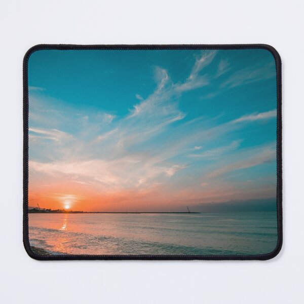 Item preview, Vibrant Teal and Orange Sunset over Coastal Horizon - Dramatic Sky designed and sold by MDB_Shop.