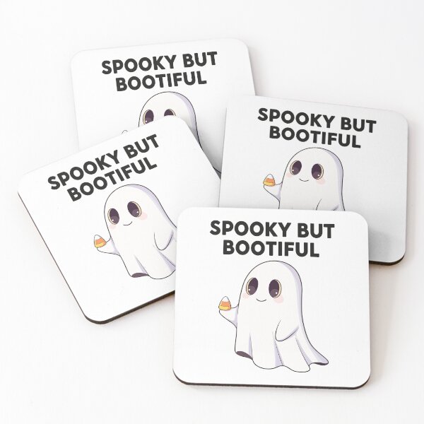 Item preview, Spooky But Bootiful Cute Ghost Holding Candy Corn Transparent designed and sold by RGShirtWorks.