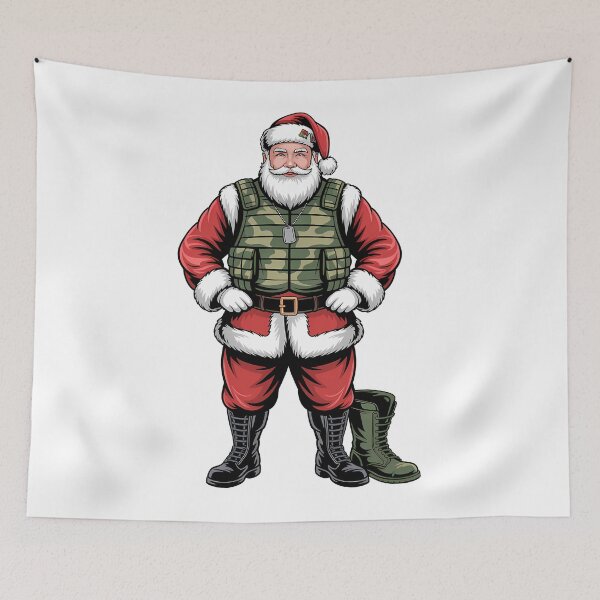 Item preview, Veteran Santa Camo Boots Christmas Retired Soldier Patriotic Santa designed and sold by BernoNickel.