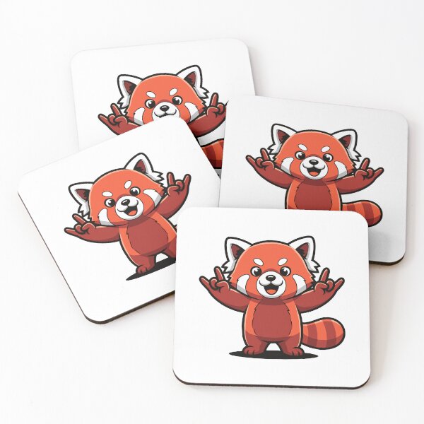 Item preview, Cute Red Panda Mascot Making Rock and Roll Hand Sign designed and sold by RGShirtWorks.