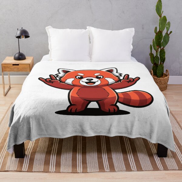 Item preview, Cute Red Panda Mascot Making Rock and Roll Hand Sign designed and sold by RGShirtWorks.