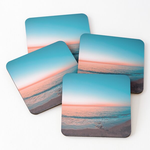 Item preview, Vivid Cyan and Orange Sunset over Curved Shoreline - Cinematic Glow designed and sold by MDB_Shop.