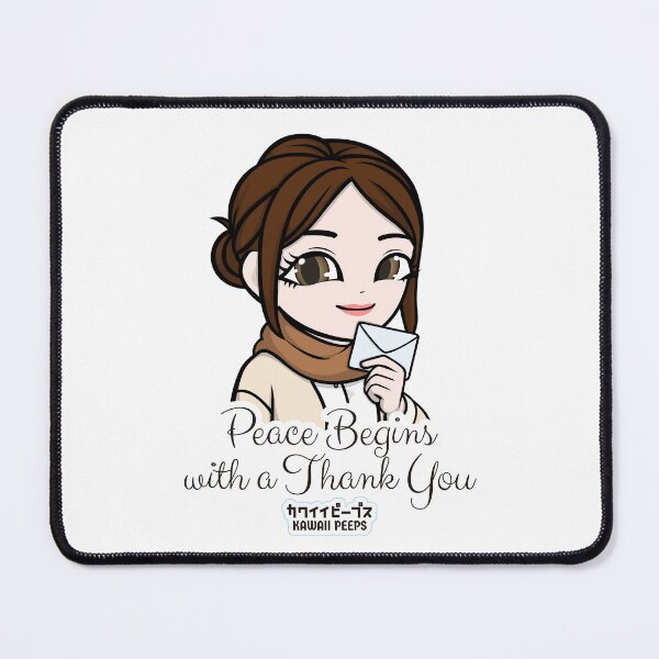 Item preview, Peaceful Kawaii "Peace Begins with a Thank You" Design – Soft Girl Aesthetic & Grateful Mindfulness Art designed and sold by P-L-Sardines.
