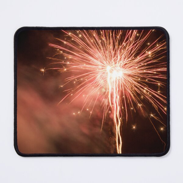 Item preview, Vibrant Red Fireworks Burst Against Night Sky - Celebration Light designed and sold by MDB_Shop.