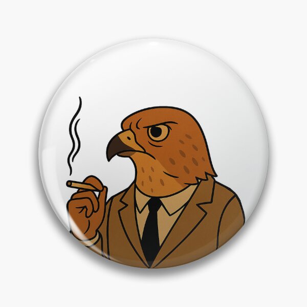 Item preview, Smoking Hawk in Suit – Cool Retro Cartoon Bird Character designed and sold by SprineO.