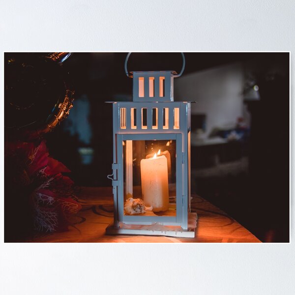 Item preview, Cozy Candle Light in White Lantern - Warm Hygge Home Decor designed and sold by MDB_Shop.