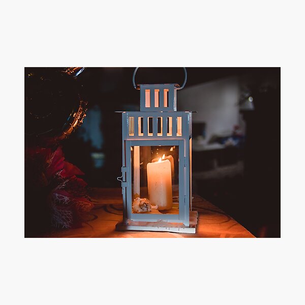 Item preview, Cozy Candle Light in White Lantern - Warm Hygge Home Decor designed and sold by MDB_Shop.