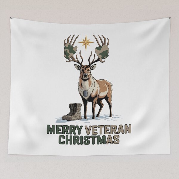 Item preview, Merry Veteran Reindeer Camo Boots Christmas Patriotic Reindeer designed and sold by BernoNickel.
