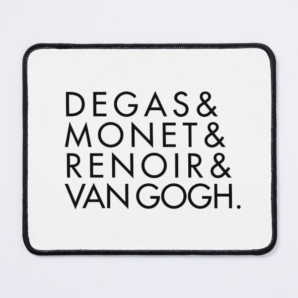 Item preview, Degas & Monet & Renoir & Van Gogh — Masters of Impressionism Typography (black) designed and sold by didijuca.
