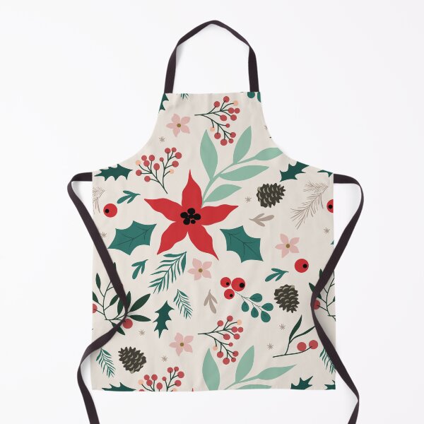 Item preview, Christmas Floral Pattern with Red Poinsettia and Green Leaves - Winter Design designed and sold by station-one.