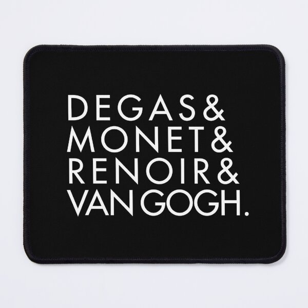 Item preview, Degas & Monet & Renoir & Van Gogh — Masters of Impressionism Typography (white) designed and sold by didijuca.