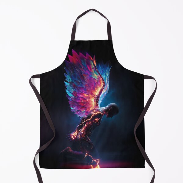 Item preview, Fractured Ascension – Neon Angel with Cracked Wings of Light designed and sold by VisionaryVeils.