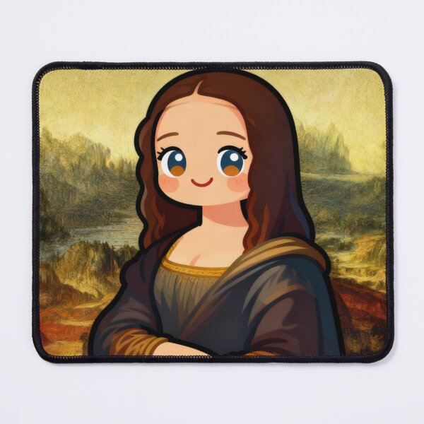 Item preview, Cartoon Mona Lisa Digital Art Print - Cute Renaissance Revival for Modern Decor designed and sold by Chibi Masterpieces.