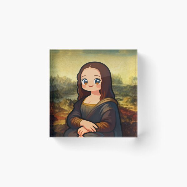 Item preview, Cartoon Mona Lisa Digital Art Print - Cute Renaissance Revival for Modern Decor designed and sold by Chibi Masterpieces.