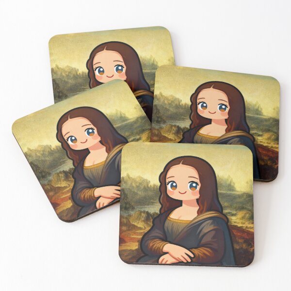 Item preview, Cartoon Mona Lisa Digital Art Print - Cute Renaissance Revival for Modern Decor designed and sold by Chibi Masterpieces.