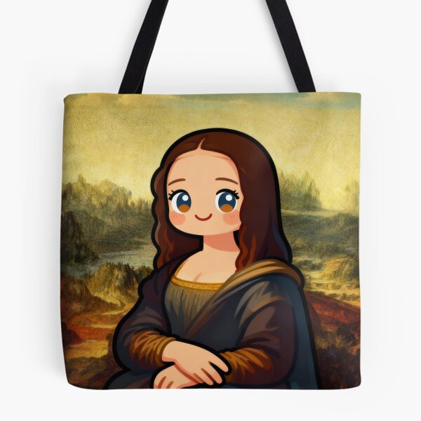 Item preview, Cartoon Mona Lisa Digital Art Print - Cute Renaissance Revival for Modern Decor designed and sold by Chibi Masterpieces.