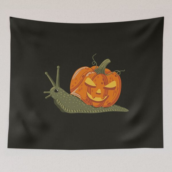 Item preview, snail with pumpkin house Halloween designed and sold by InkofNocturna.