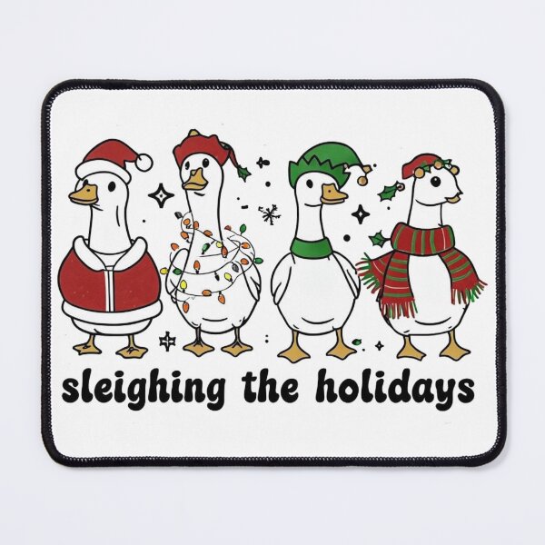 Item preview, Sleighing the Holidays | Funny Christmas Geese Illustration designed and sold by EverlaPrints.