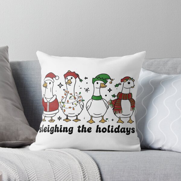Item preview, Sleighing the Holidays | Funny Christmas Geese Illustration designed and sold by EverlaPrints.