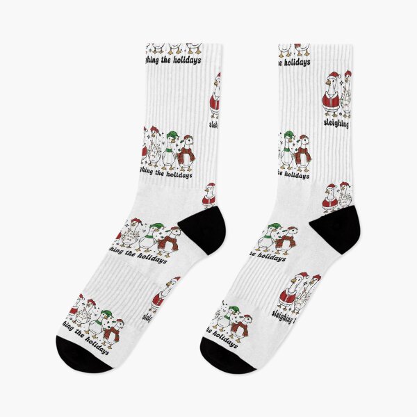 Item preview, Sleighing the Holidays | Funny Christmas Geese Illustration designed and sold by EverlaPrints.