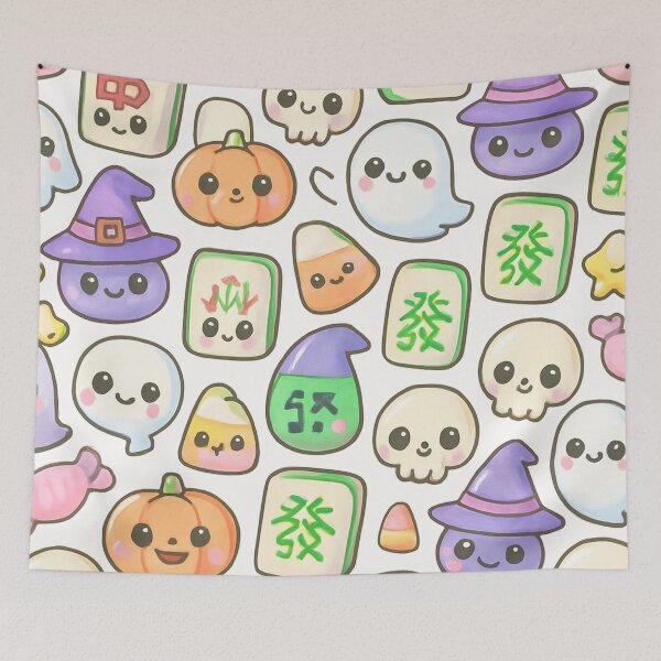 Item preview, Cute Halloween Mahjong Tile Pattern Design designed and sold by Best Pattern⭐⭐⭐⭐⭐.