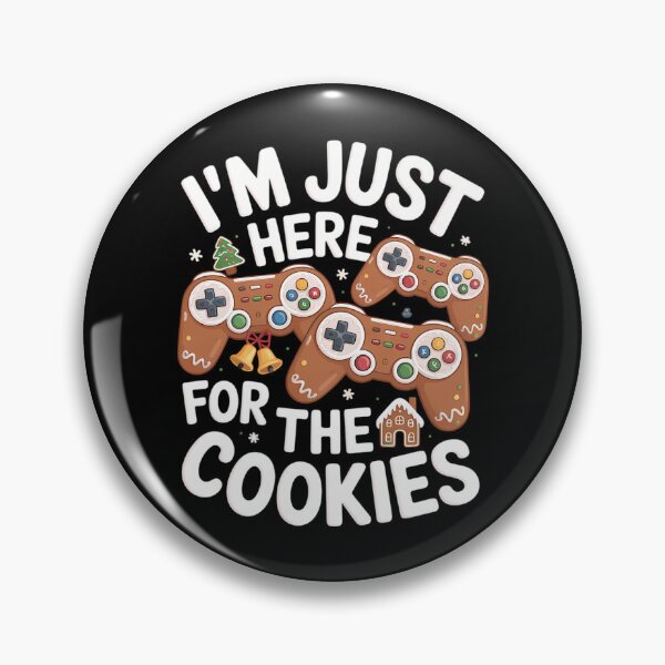 Item preview, I_m Just Here For The Cookies Video Game Gingerbread Xmas designed and sold by LunaCrazeArt.