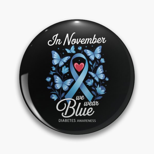 Item preview, In November We Wear Blue Butterflies Diabetes Awareness designed and sold by LunaCrazeArt.
