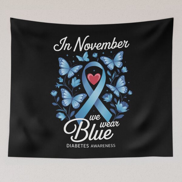 Item preview, In November We Wear Blue Butterflies Diabetes Awareness designed and sold by LunaCrazeArt.