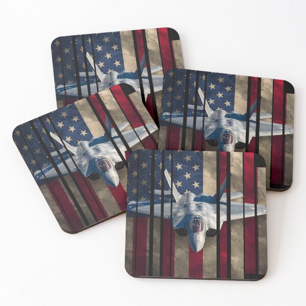 Item preview, F-35 flying on a American flag background 6 designed and sold by Neon G.