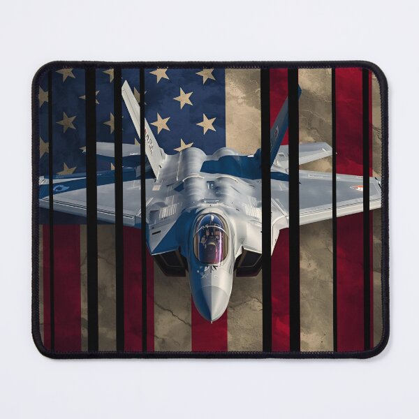 Item preview, F-35 flying on a American flag background 6 designed and sold by Neon G.