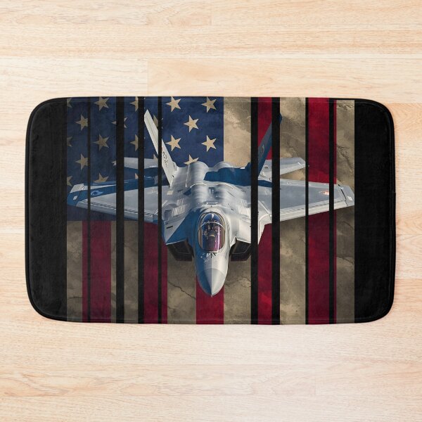 Item preview, F-35 flying on a American flag background 6 designed and sold by Neon G.