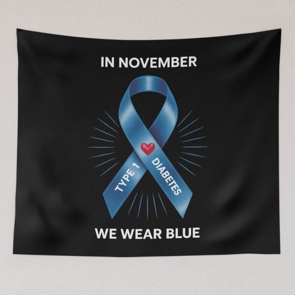 Item preview, In November we Wear Blue Type 1 Diabetes Awareness Month designed and sold by LunaCrazeArt.