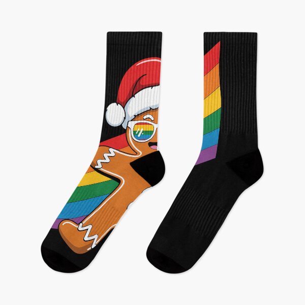 Item preview, LGBTQ Flag Gay Christmas Rainbow Gingerbread LGBT Glasses designed and sold by LunaCrazeArt.