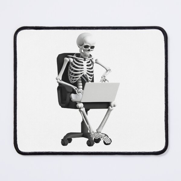 Item preview, Skeleton Character Working on Laptop in Office Chair designed and sold by natalielaf.