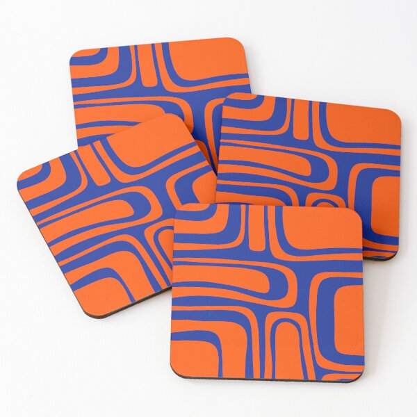 Item preview, Palm Springs Retro Mid Century Modern Abstract Pattern Bright Blue and Orange designed and sold by kierkegaard.