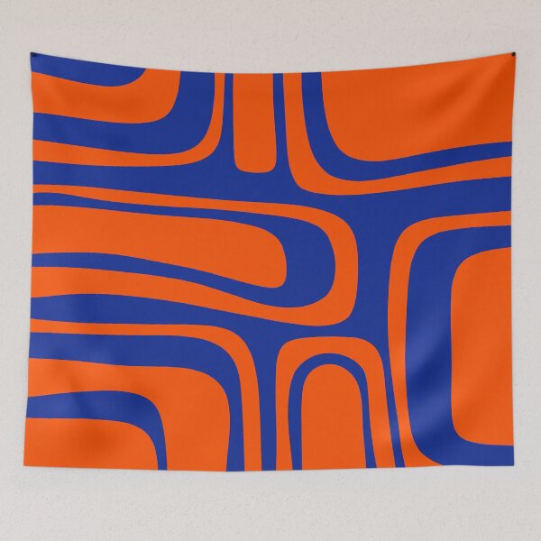 Item preview, Palm Springs Retro Mid Century Modern Abstract Pattern Bright Blue and Orange designed and sold by kierkegaard.