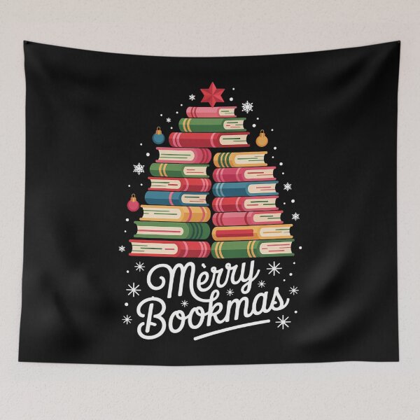 Item preview, Merry Bookmas for Book Lovers Xmas designed and sold by LunaCrazeArt.