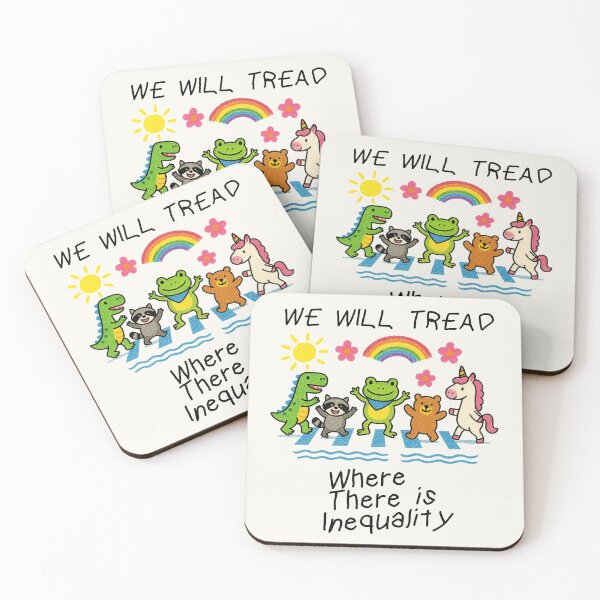 Item preview, WE WILL TREAD Where There Is Inequality - unisex kidcore tee shirt, cute animals protestor t shirt, frog meme t shirt, Antifa t shirt, retro cartoon designed and sold by samidsou.